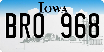 IA license plate BRO968
