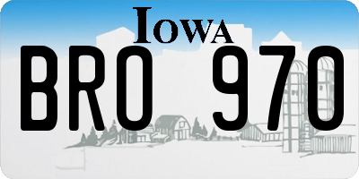 IA license plate BRO970