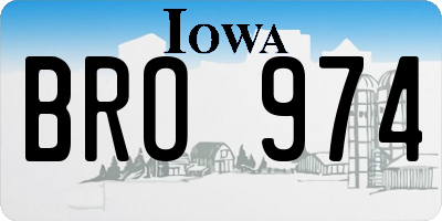 IA license plate BRO974
