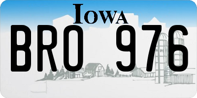 IA license plate BRO976