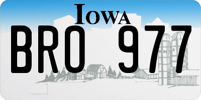 IA license plate BRO977