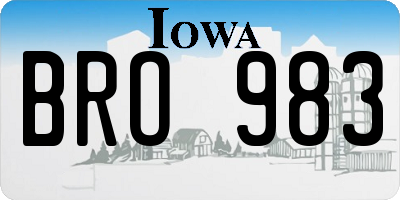 IA license plate BRO983