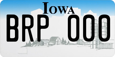 IA license plate BRP000