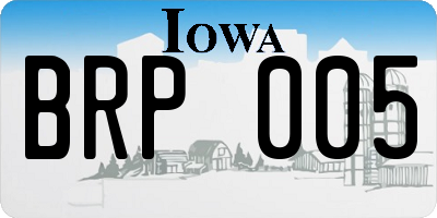 IA license plate BRP005