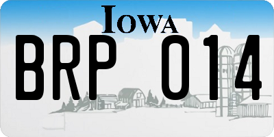 IA license plate BRP014