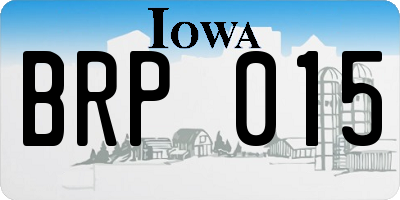 IA license plate BRP015