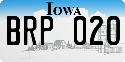 IA license plate BRP020