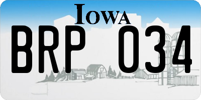 IA license plate BRP034