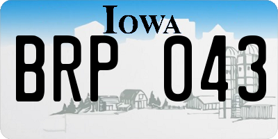 IA license plate BRP043