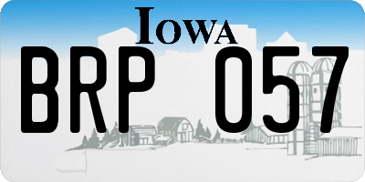 IA license plate BRP057