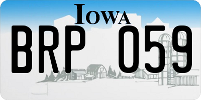 IA license plate BRP059