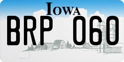 IA license plate BRP060