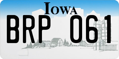 IA license plate BRP061