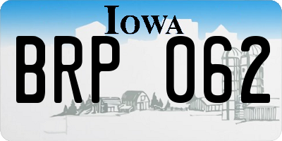 IA license plate BRP062