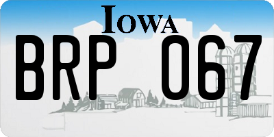 IA license plate BRP067