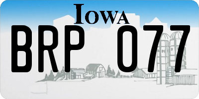 IA license plate BRP077