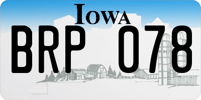 IA license plate BRP078