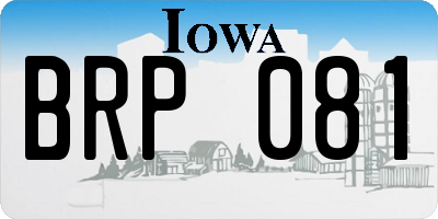 IA license plate BRP081