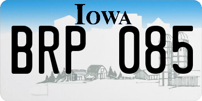IA license plate BRP085