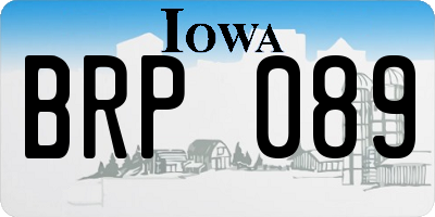 IA license plate BRP089
