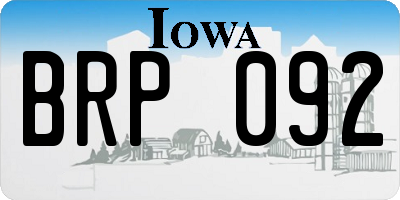 IA license plate BRP092