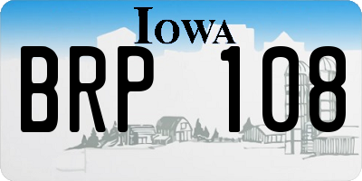 IA license plate BRP108