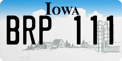 IA license plate BRP111
