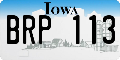 IA license plate BRP113
