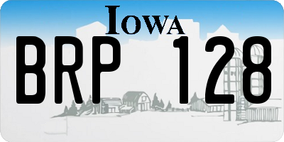 IA license plate BRP128