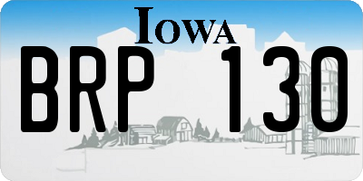IA license plate BRP130