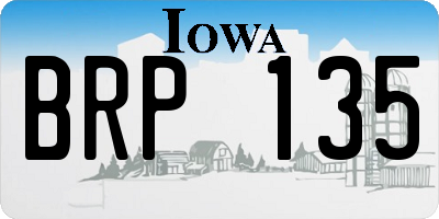 IA license plate BRP135