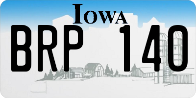 IA license plate BRP140