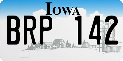 IA license plate BRP142