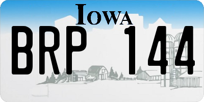 IA license plate BRP144