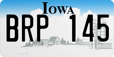 IA license plate BRP145