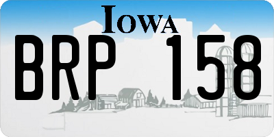 IA license plate BRP158