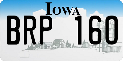 IA license plate BRP160
