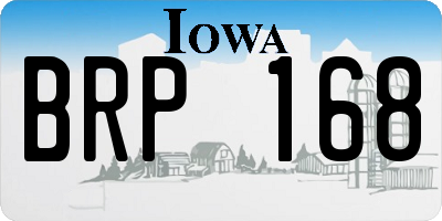 IA license plate BRP168