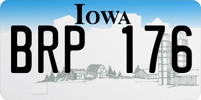 IA license plate BRP176
