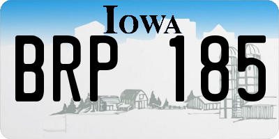 IA license plate BRP185