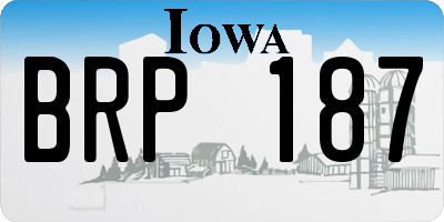 IA license plate BRP187