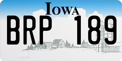 IA license plate BRP189