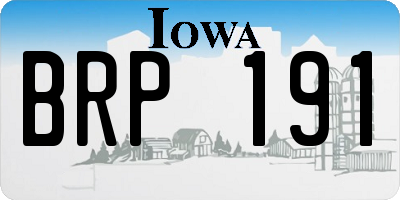 IA license plate BRP191