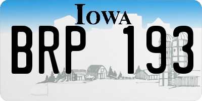 IA license plate BRP193
