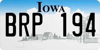 IA license plate BRP194