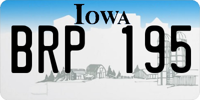 IA license plate BRP195