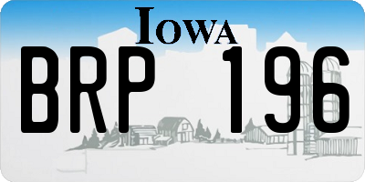 IA license plate BRP196