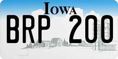 IA license plate BRP200