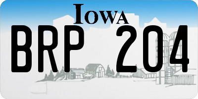 IA license plate BRP204
