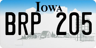 IA license plate BRP205